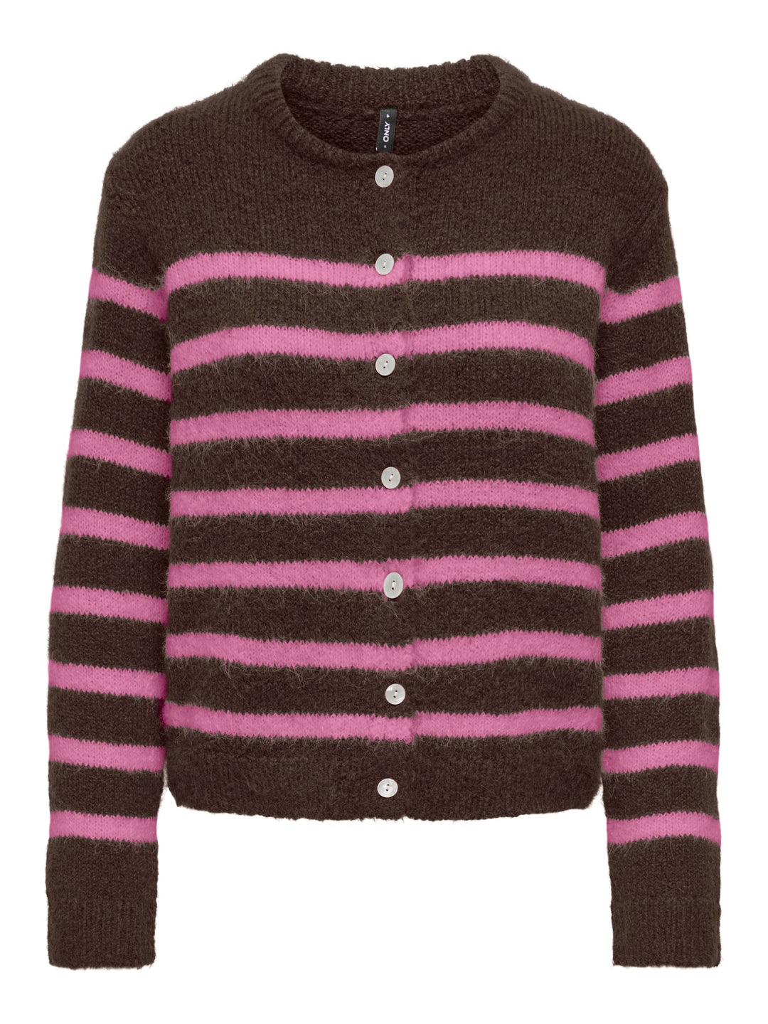 Only 15375125 Maggie vest gebreid dames bruin dessin
