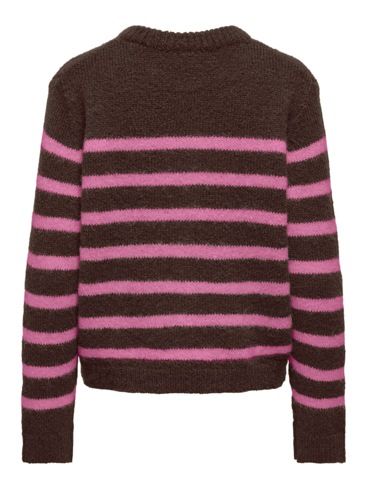 Only 15375125 Maggie vest gebreid dames bruin dessin