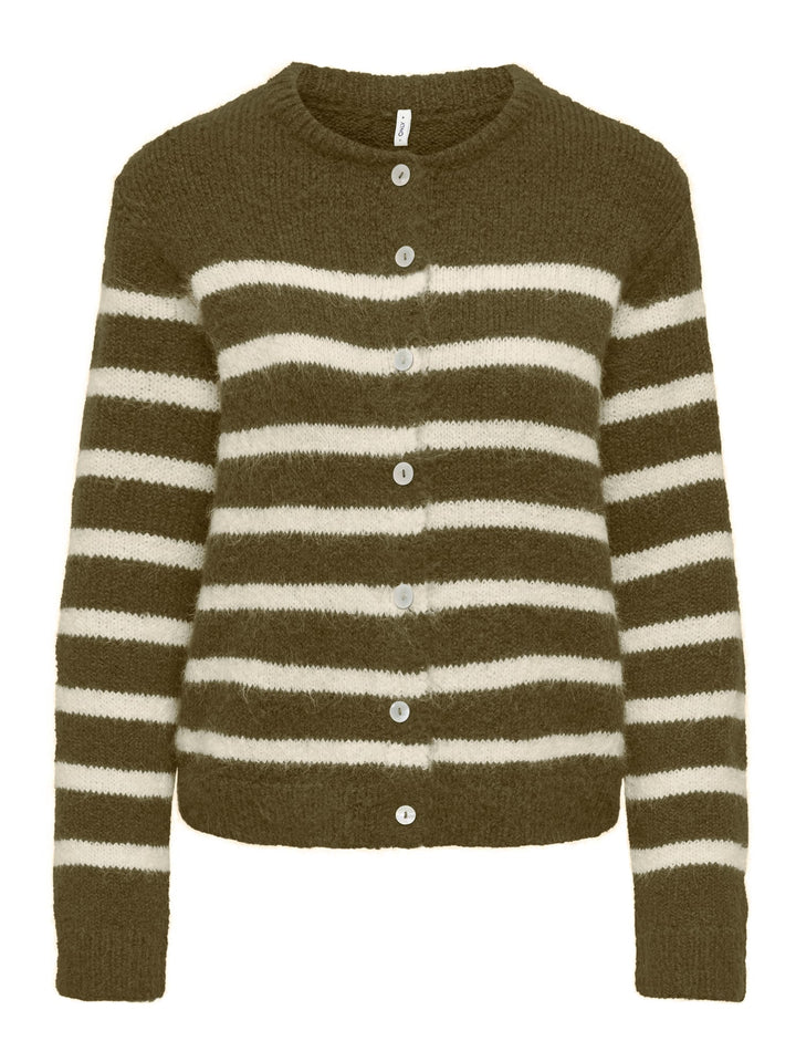 Only 15375125 Maggie vest gebreid dames groen dessin