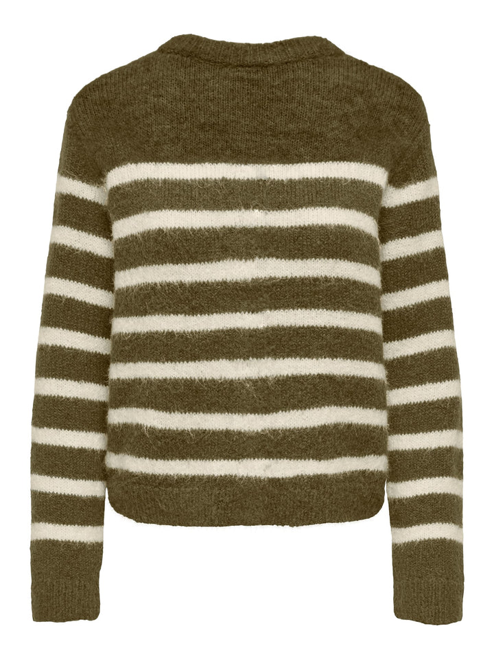 Only 15375125 Maggie vest gebreid dames groen dessin