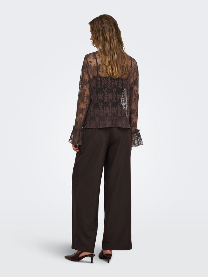 Only 15375176 Crisma top met lange mouwen bruin – dames