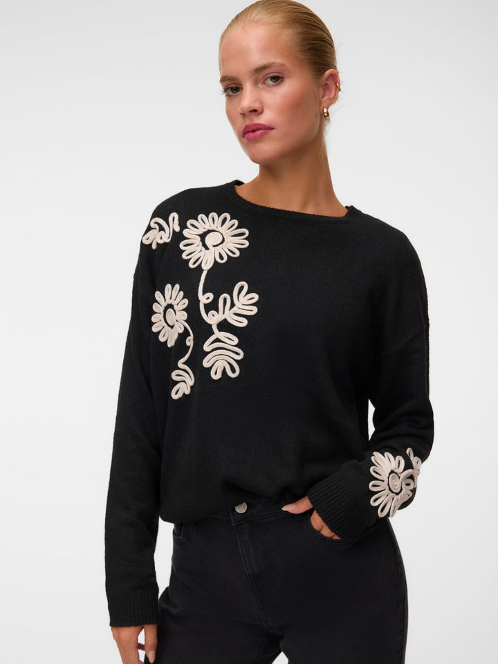 VERO MODA 10351727 Lia trui dames zwart dessin