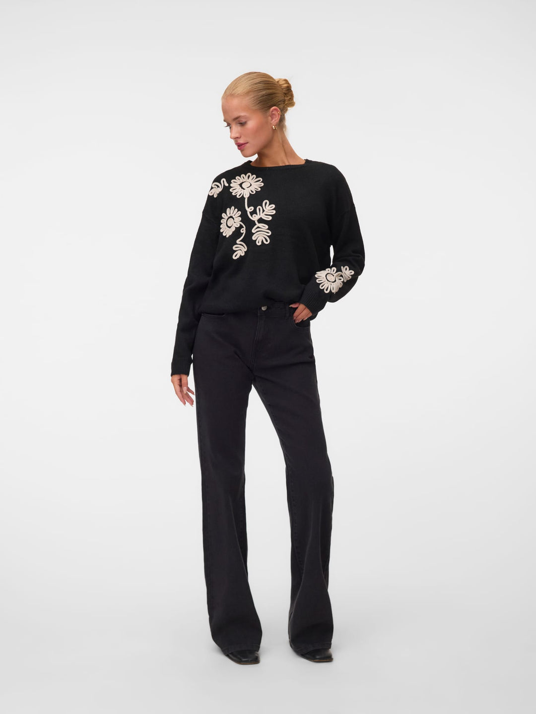 VERO MODA 10351727 Lia trui dames zwart dessin