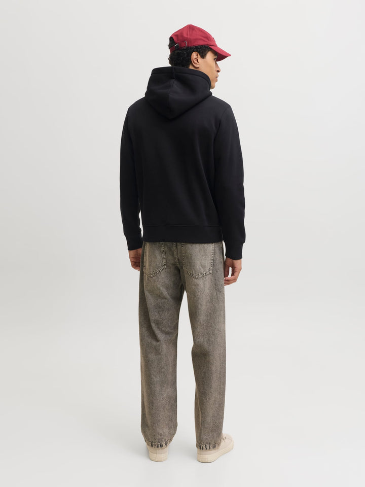 Jack &amp; Jones 12298441 Cleveland hoodie zwart – heren