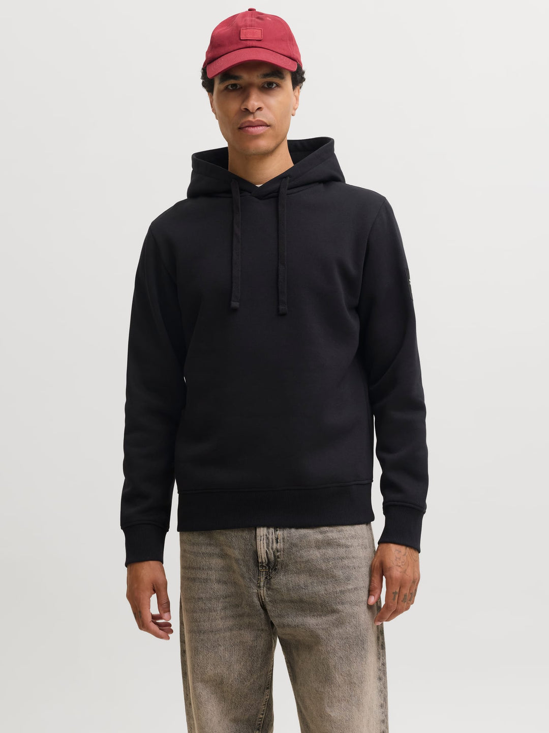 Jack &amp; Jones 12298441 Cleveland hoodie zwart – heren