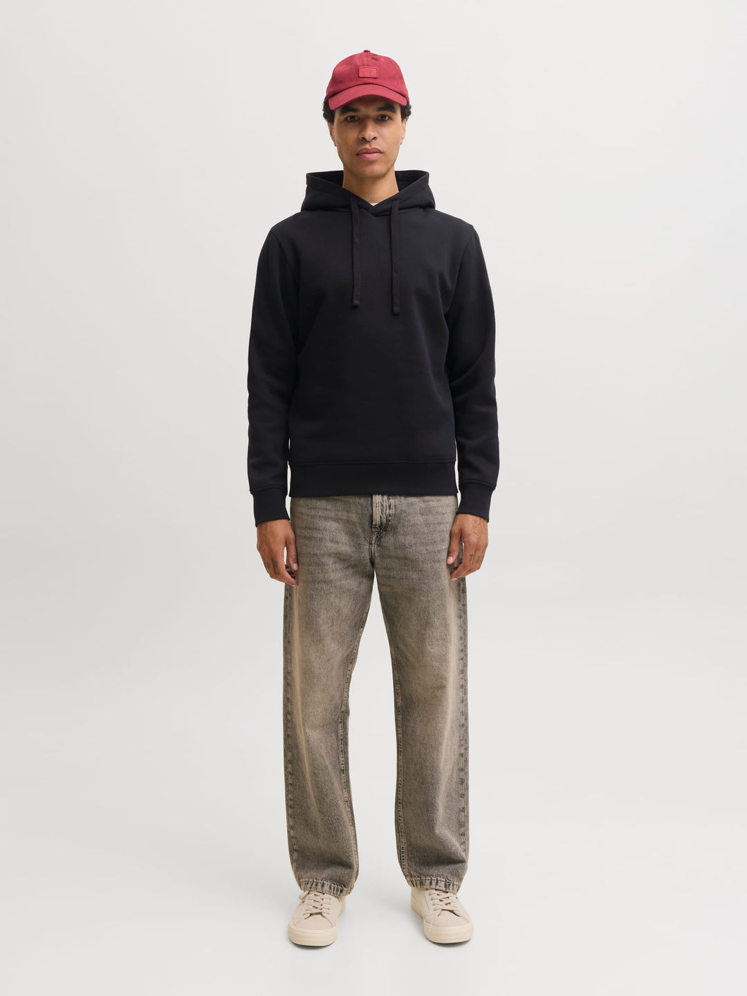 Jack &amp; Jones 12298441 Cleveland hoodie zwart – heren