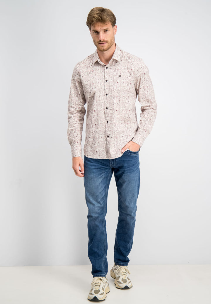 Gabbiano men 3367351 STAN overhemd l/m ecru dessin – heren