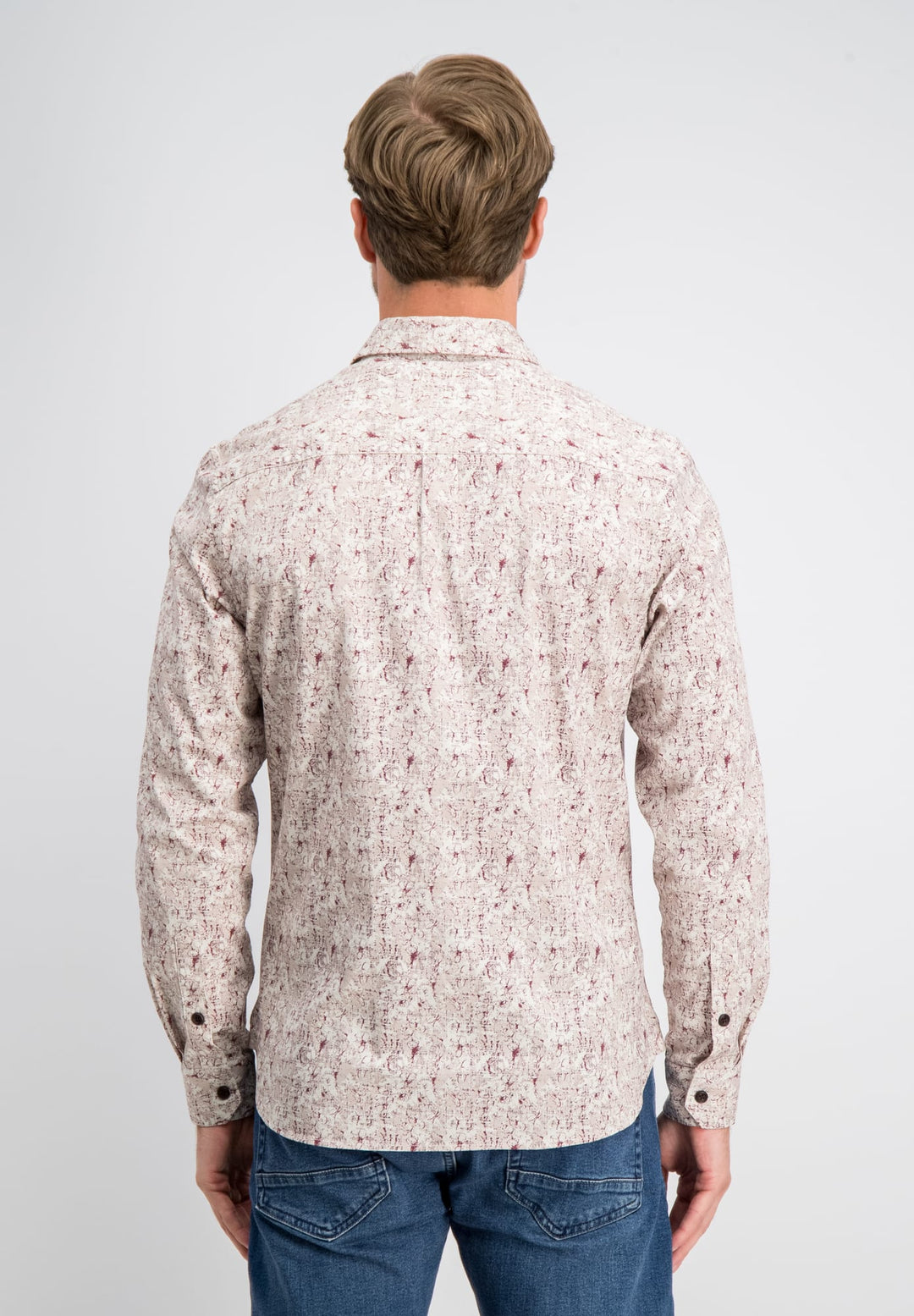 Gabbiano men 3367351 STAN overhemd l/m ecru dessin – heren