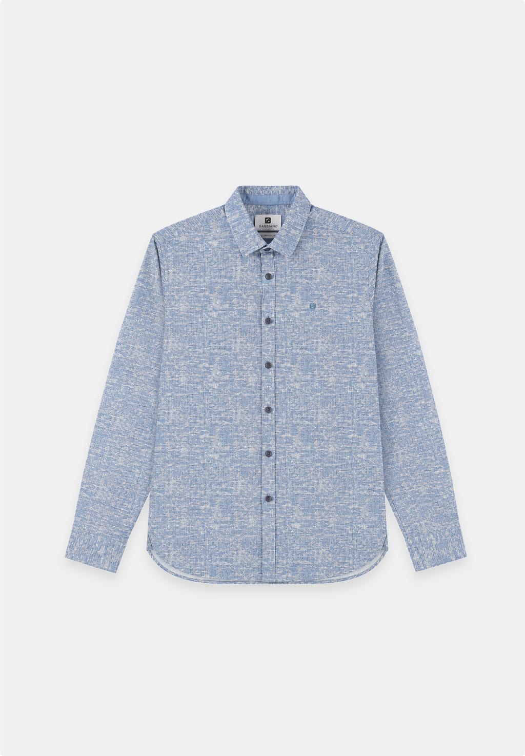 Gabbiano men 3367351 STAN overhemd l/m blauw dessin – heren