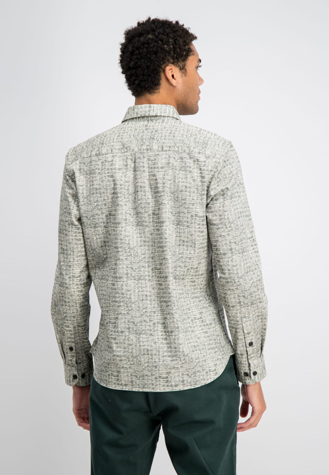 Gabbiano men 3367351 STAN overhemd l/m groen dessin – heren