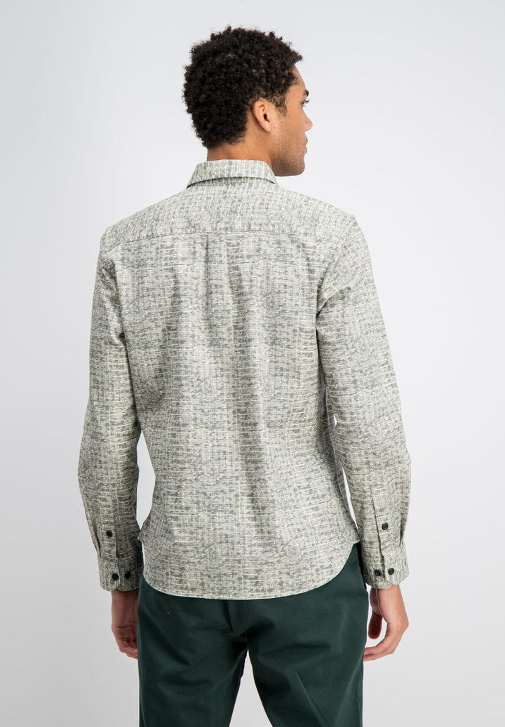 Gabbiano men 3367351 STAN overhemd l/m groen dessin – heren