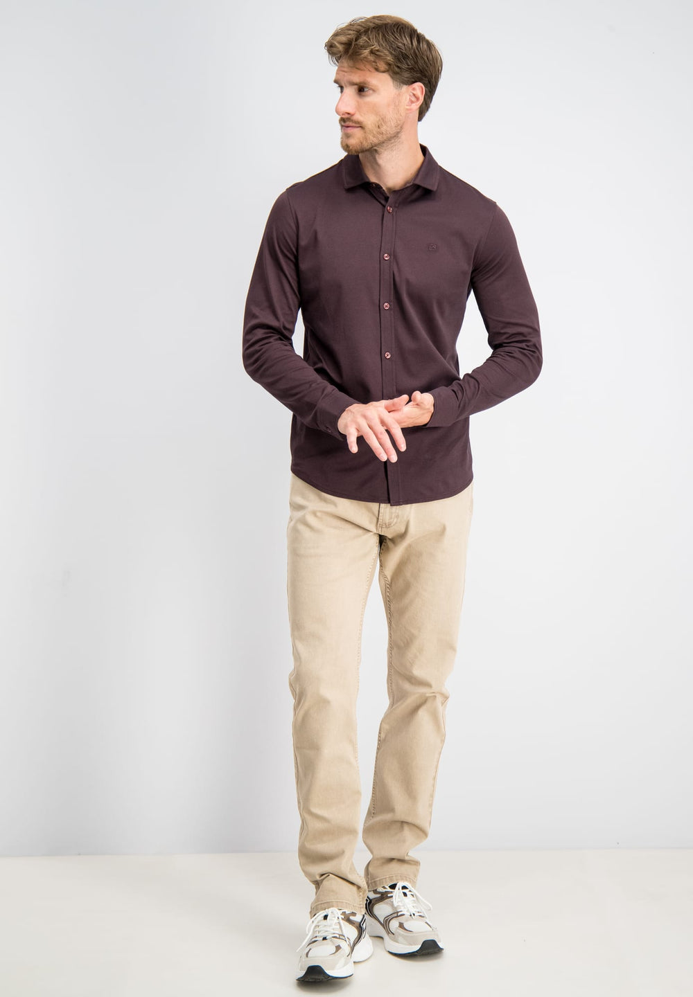 Gabbiano men 3367340 TONE-S overhemd l/m bordeaux