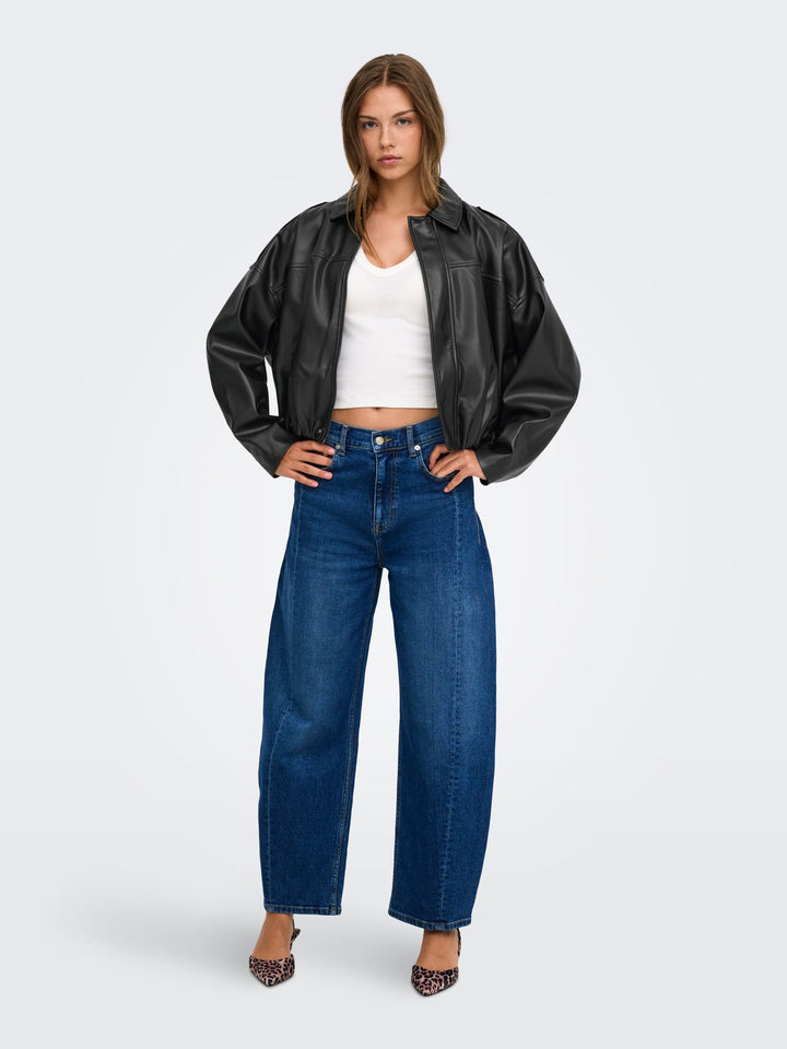 Only 15383675 moon jack (imitatie) leer zwart – dames
