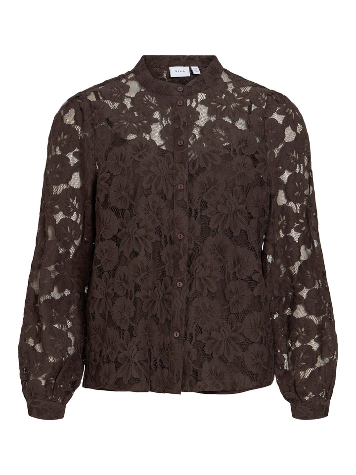 Vila 14121352 Sala blouse l/m dames bruin