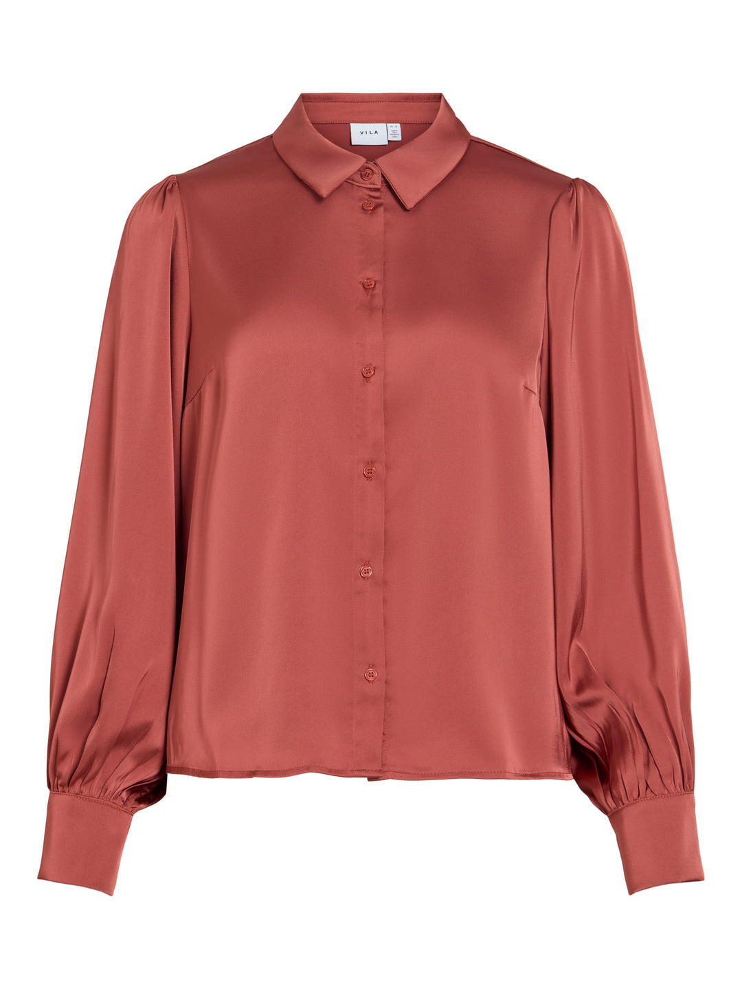 Vila 14107462 Enna blouse l/m dames gewassen rood