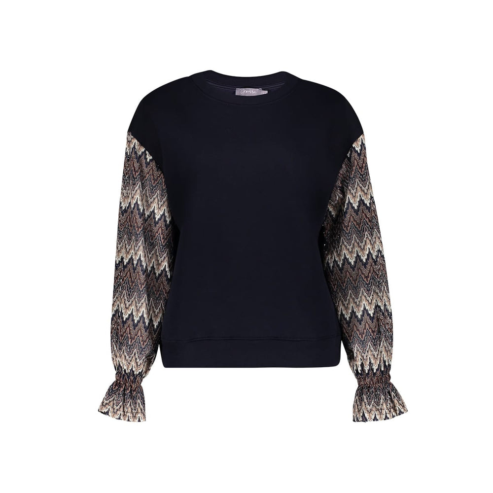 Geisha 62905-20 sweater dames blauw dessin