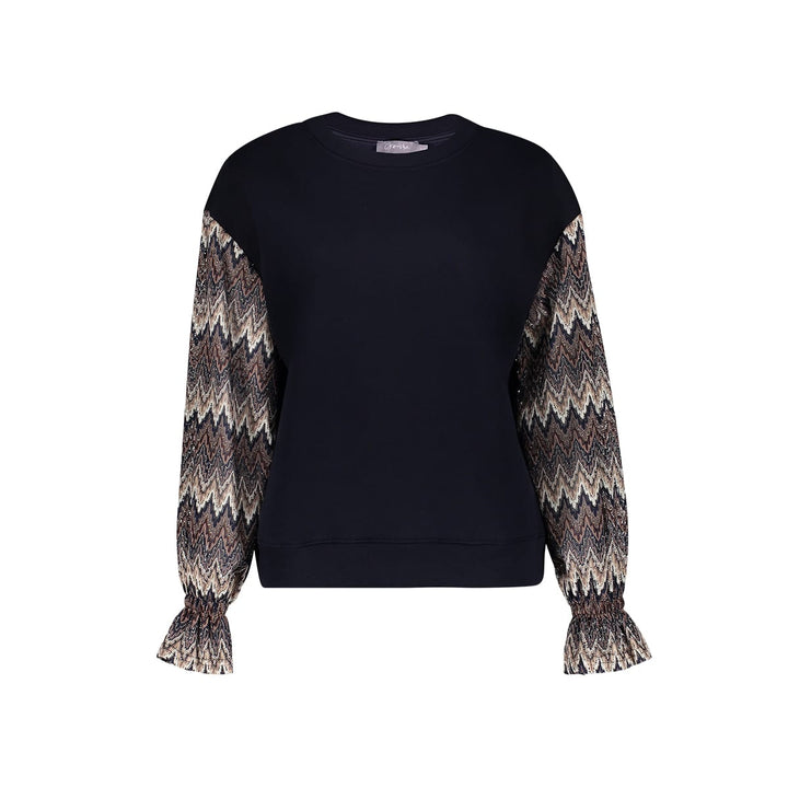 Geisha 62905-20 sweater dames blauw dessin