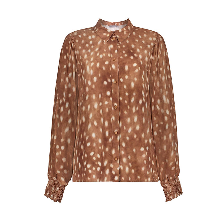 Geisha 63900-20 blouse l/m bruin dessin – dames