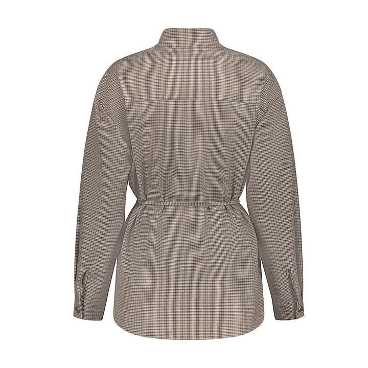 Geisha 63921-20 blouse l/m dames grijs dessin - Bruin Dessin