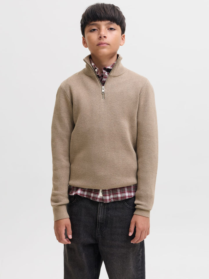 Jack &amp; Jones 12269288 Blamilano trui jongens licht bruin