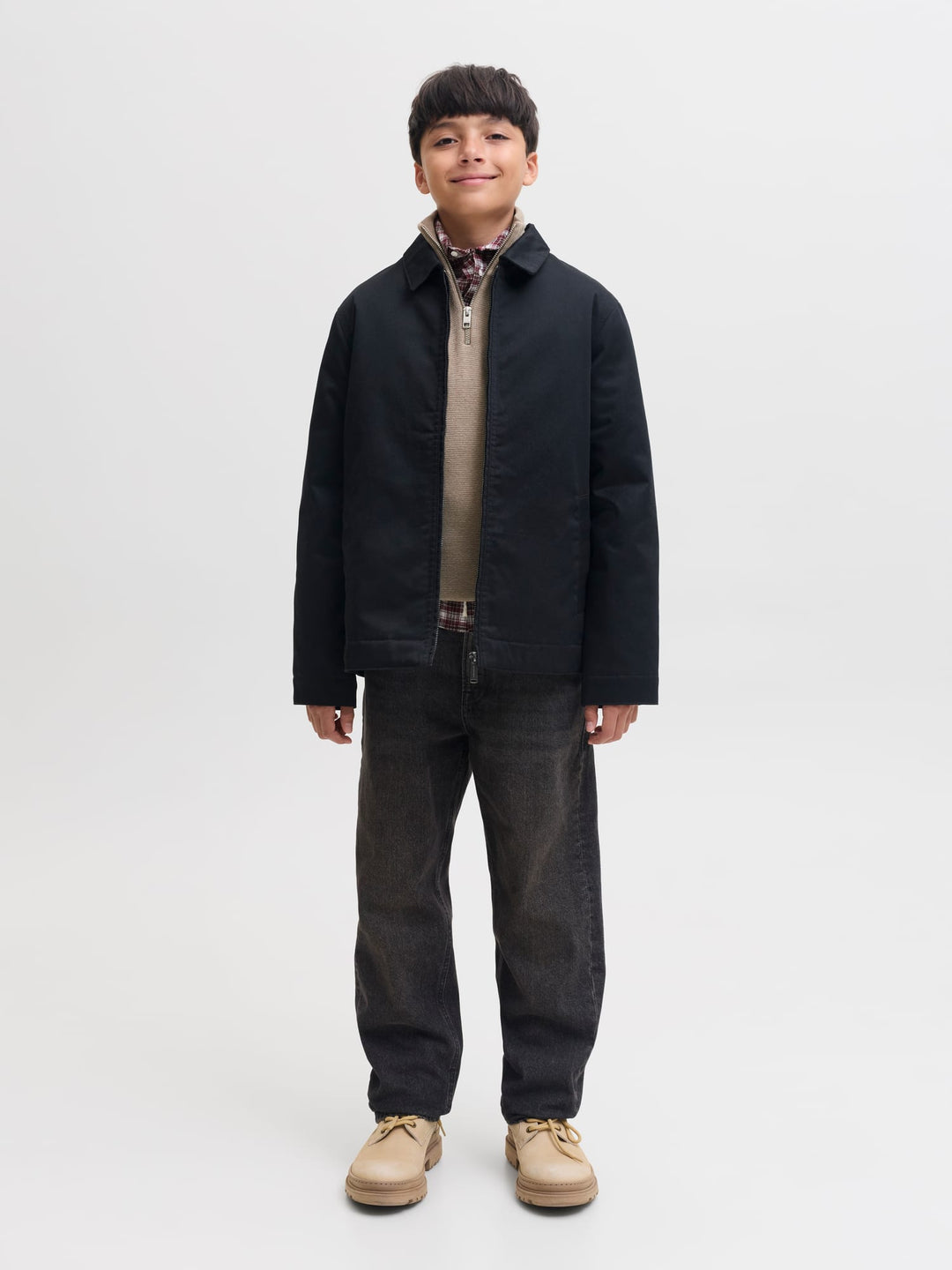 Jack &amp; Jones 12269288 Blamilano trui jongens licht bruin