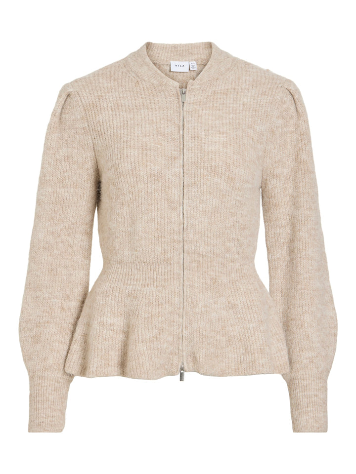 Vila 14116400 Gracie vest gebreid zand – dames