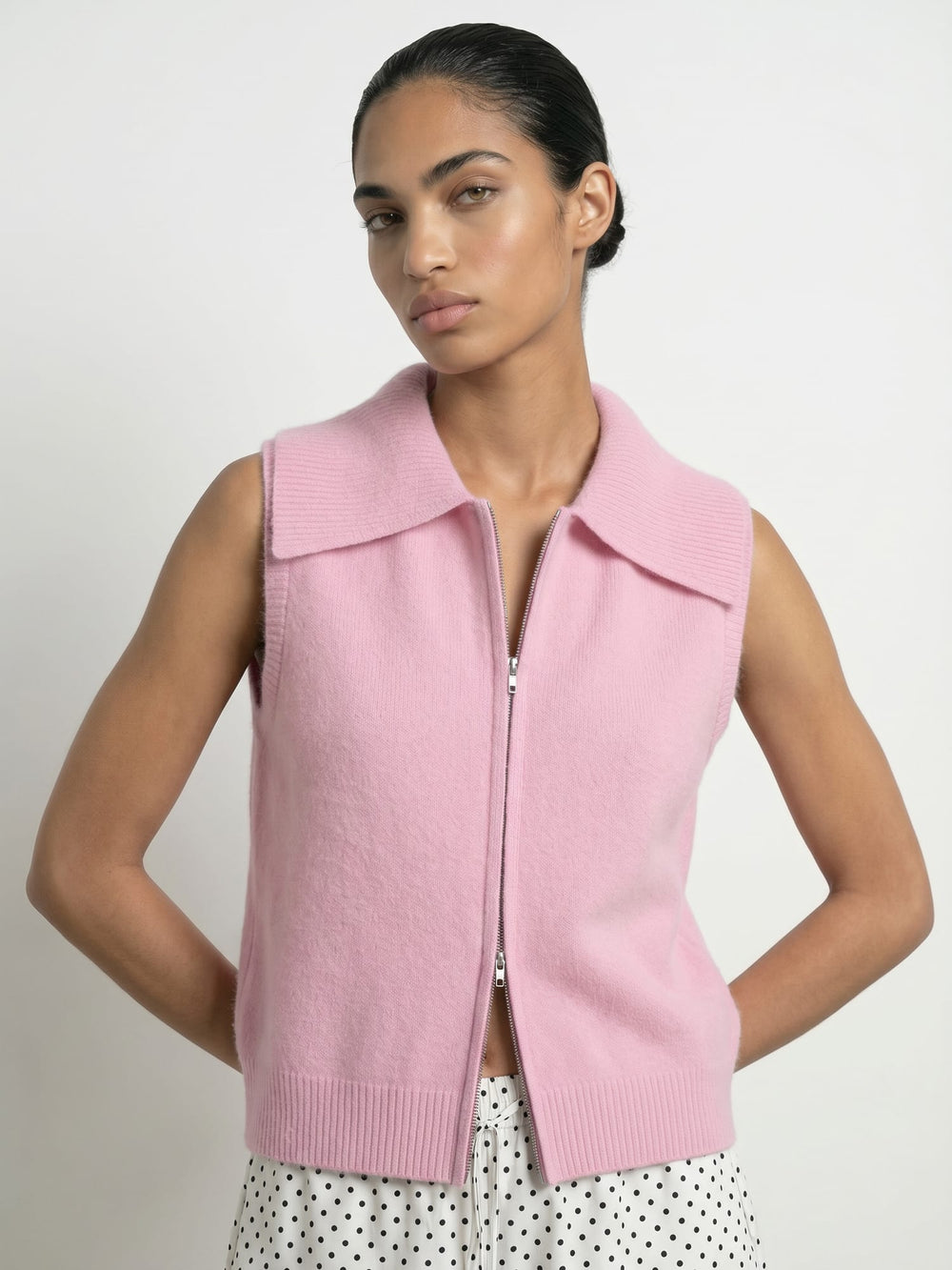 Hype drop 32000923 Nisrine gilet gebreid roze