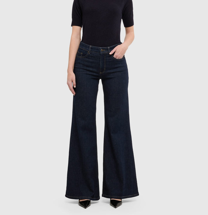 MAC women 5239-90 wide flair jeans – dames - Blue Denim - L34