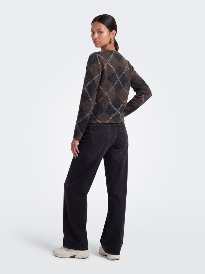 Only 15378142 Noeme trui bruin dessin – dames