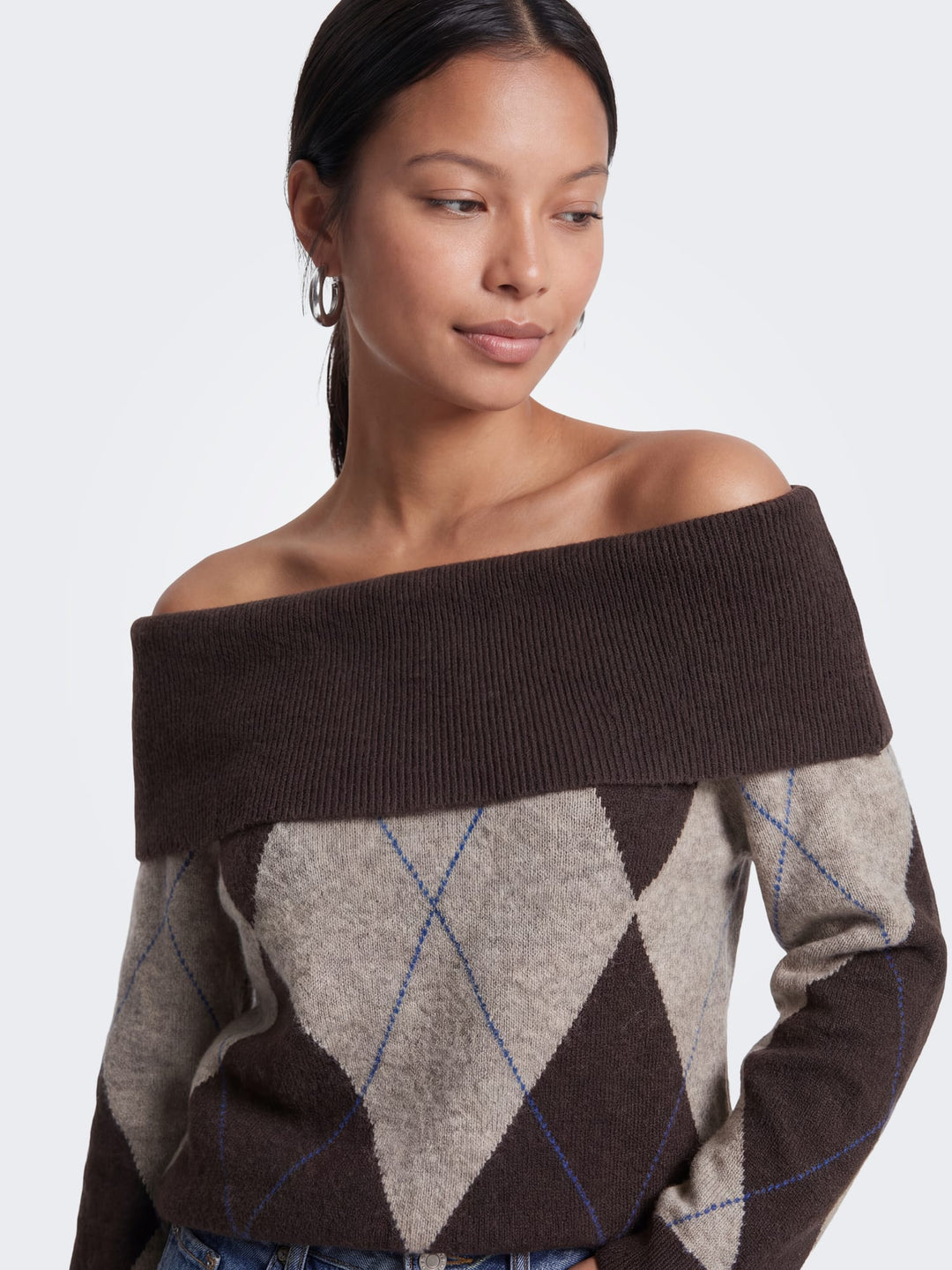 Only Alivia trui dames bruin dessin – trendy en comfortabel