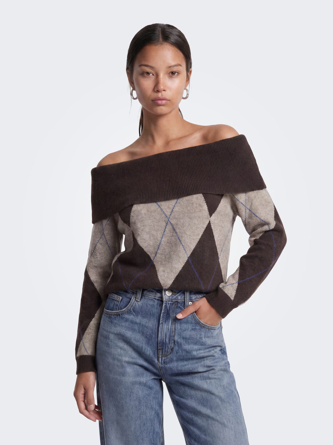 Only Alivia trui dames bruin dessin – trendy en comfortabel