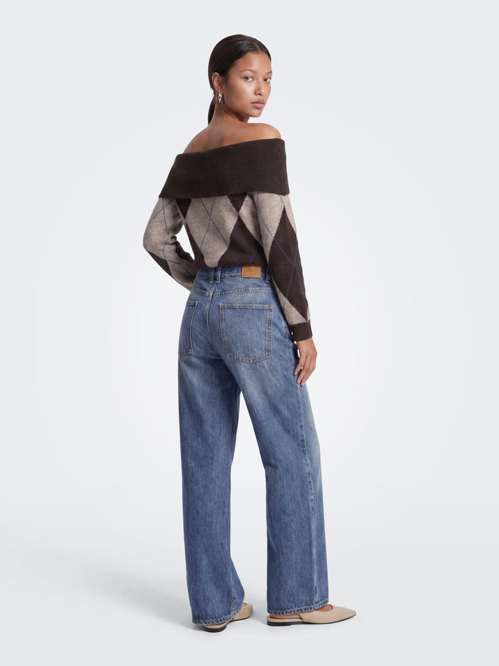 Only 15383895 Alivia trui dames bruin dessin