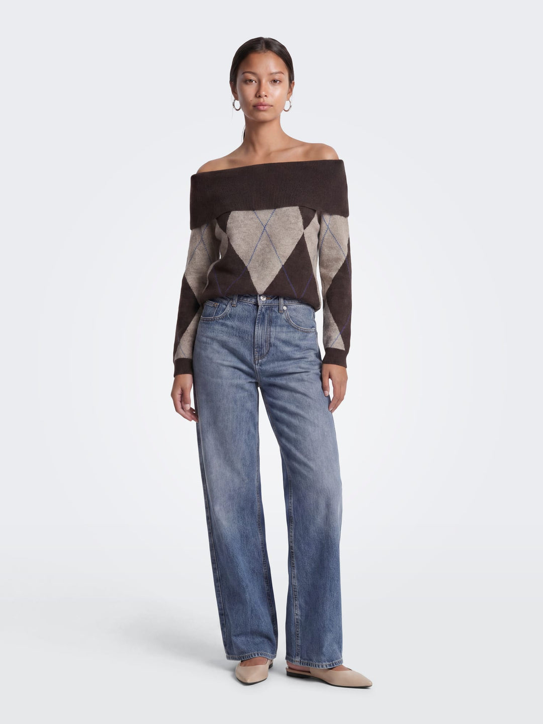 Only Alivia trui dames bruin dessin – trendy en comfortabel