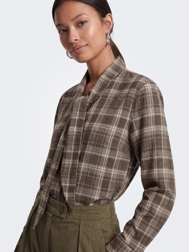 Only blouse l/m dames bruin dessin – 15381945 Guka