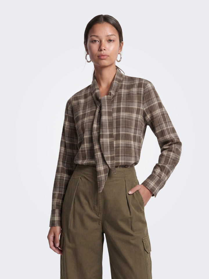 Only blouse l/m dames bruin dessin – 15381945 Guka