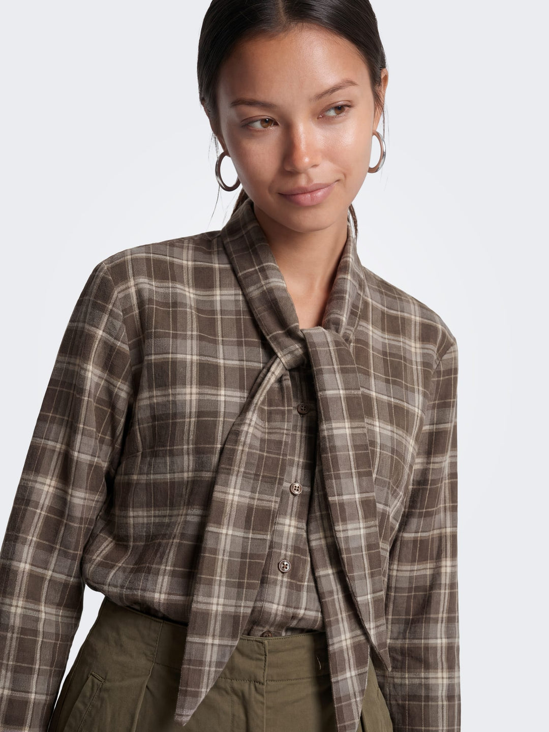 Only 15381945 Guka blouse l/m bruin dessin