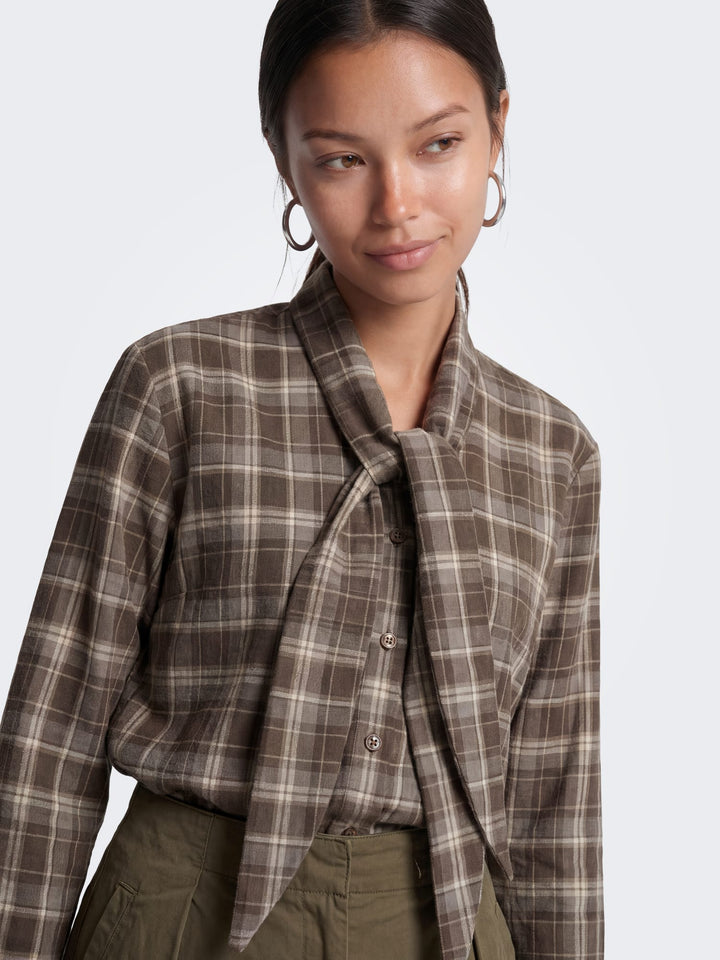 Only 15381945 Guka blouse l/m bruin dessin