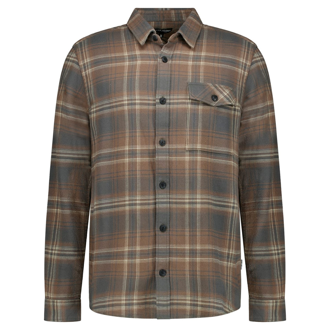 Cars men 6829786 Corzez overhemd k/m heren bruin dessin