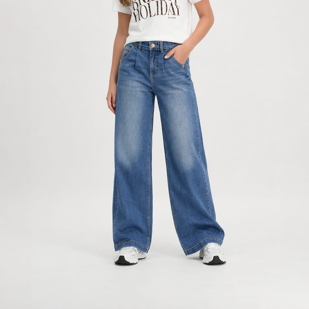 cars girls 28038 jeans bootcut flare fit blue denim – meisjes