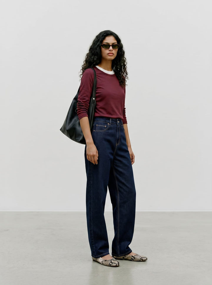 VERO MODA 10351248 Ada t-shirt l/m bordeaux