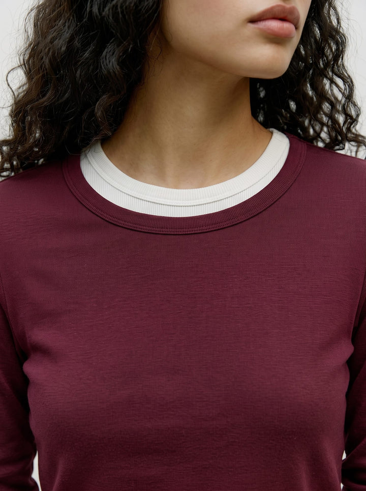 VERO MODA 10351248 Ada t-shirt l/m bordeaux
