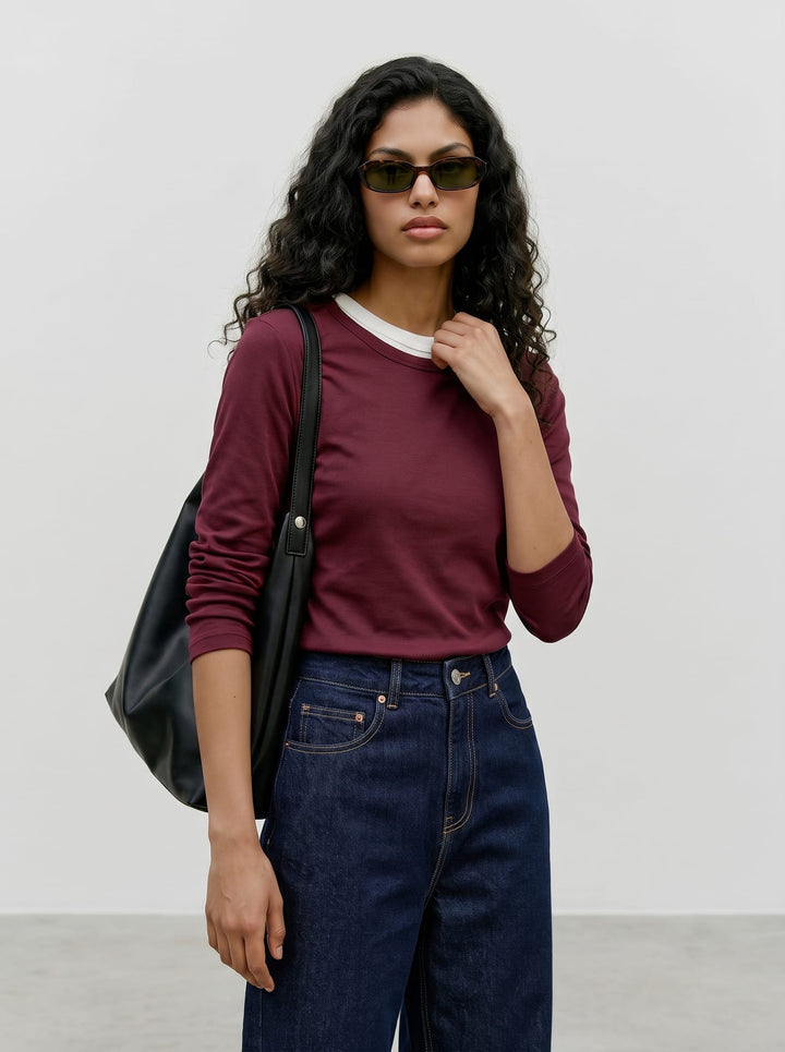 VERO MODA 10351248 Ada t-shirt l/m bordeaux