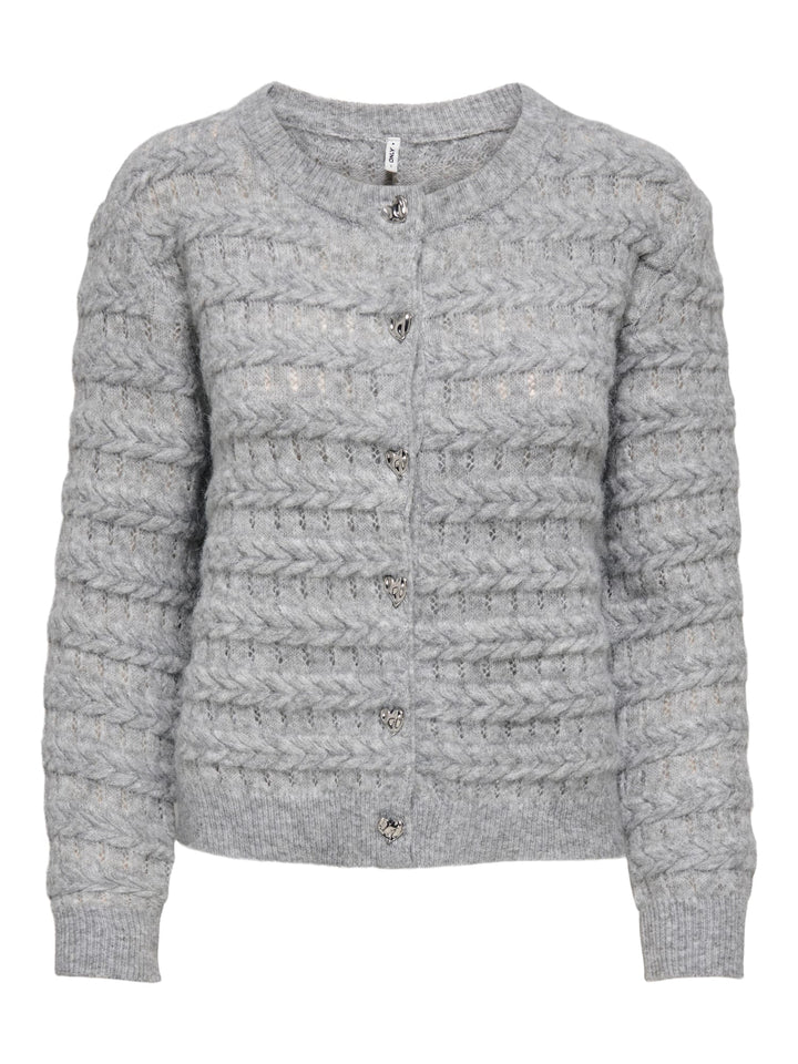 Only 15375144 Cabala vest gebreid grijs melee – dames