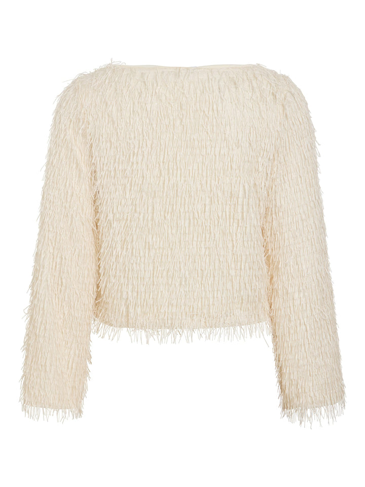 Vila 14119283 toi top met lange mouwen off-white