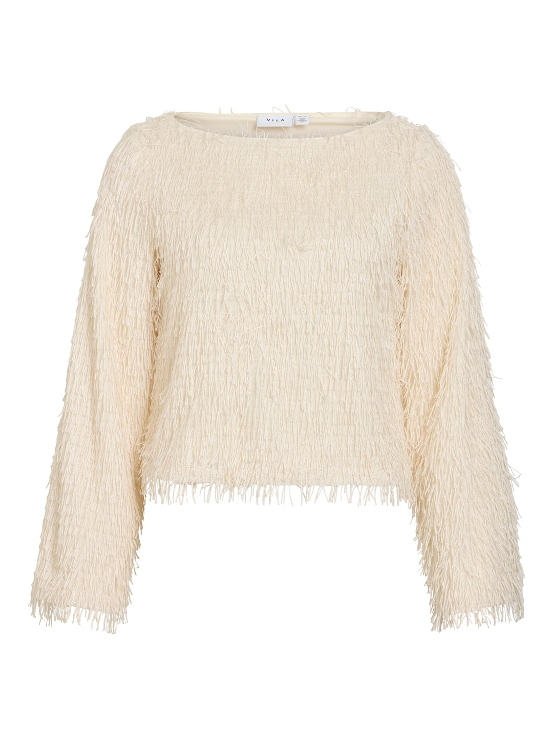 Vila 14119283 toi top met lange mouwen off-white
