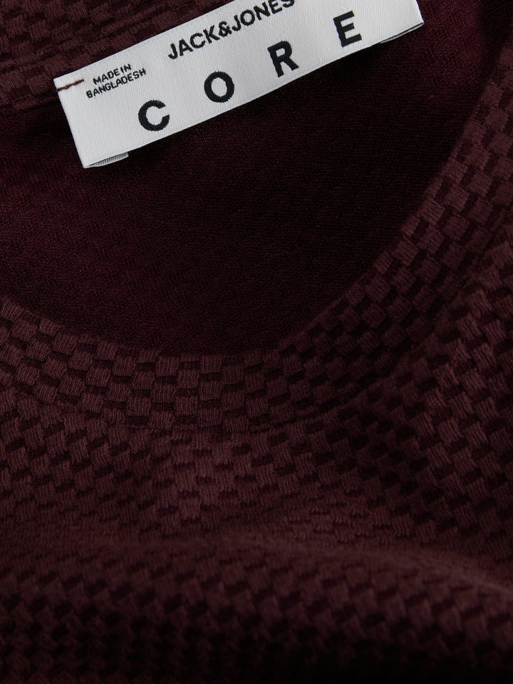 Jack & Jones 12267072 Puffer – t-shirt k/m heren - Bordeaux