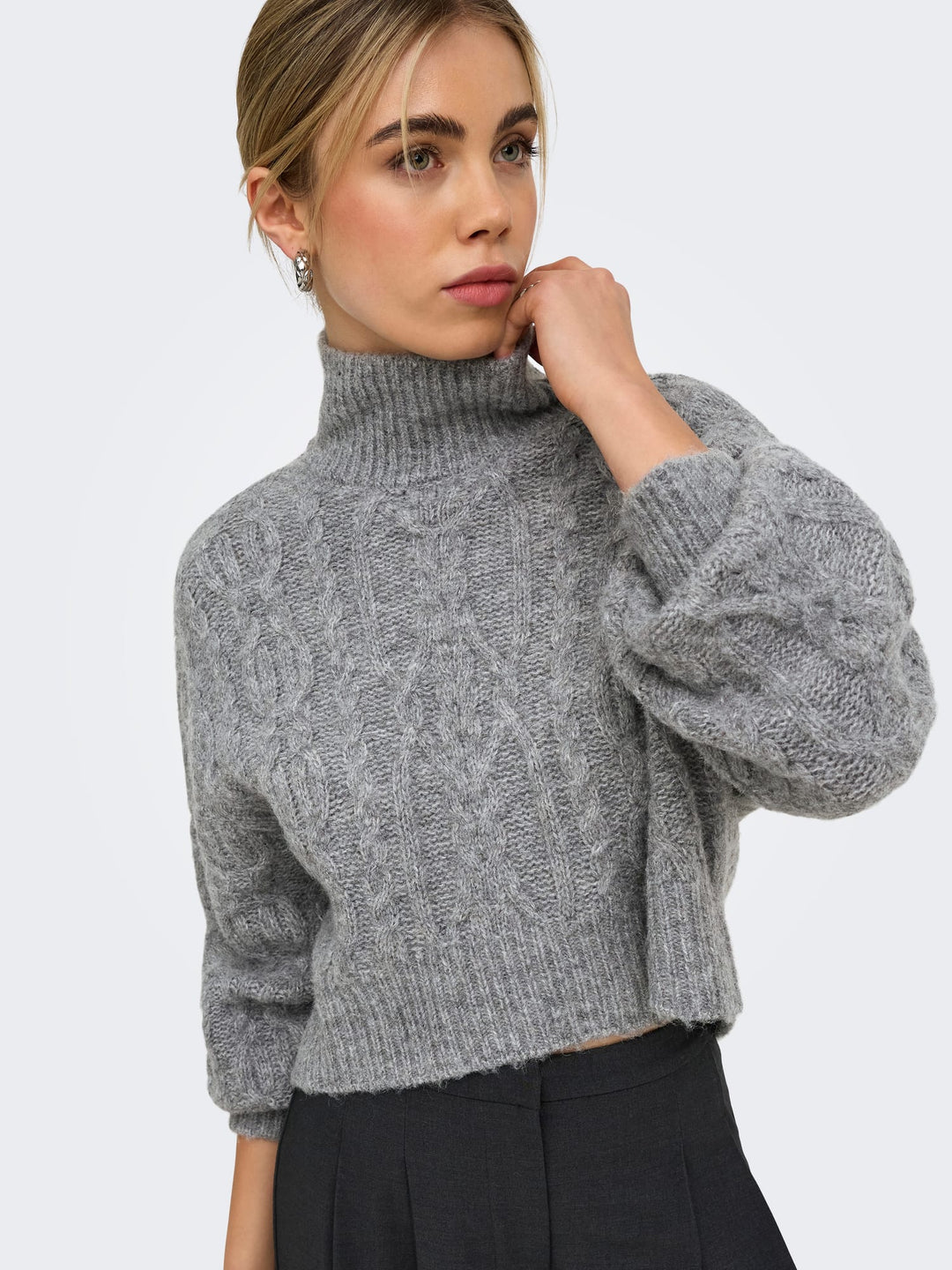 Only 15375336 Hilde trui grijs melee – dames