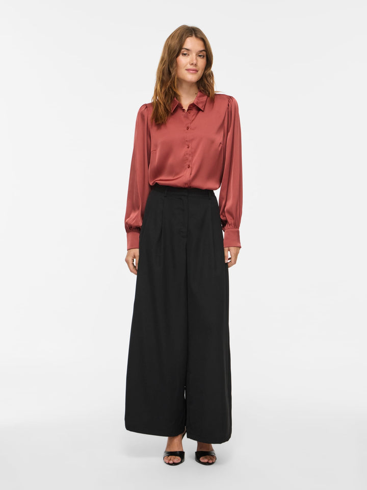 Vila 14107462 Enna blouse l/m dames gewassen rood