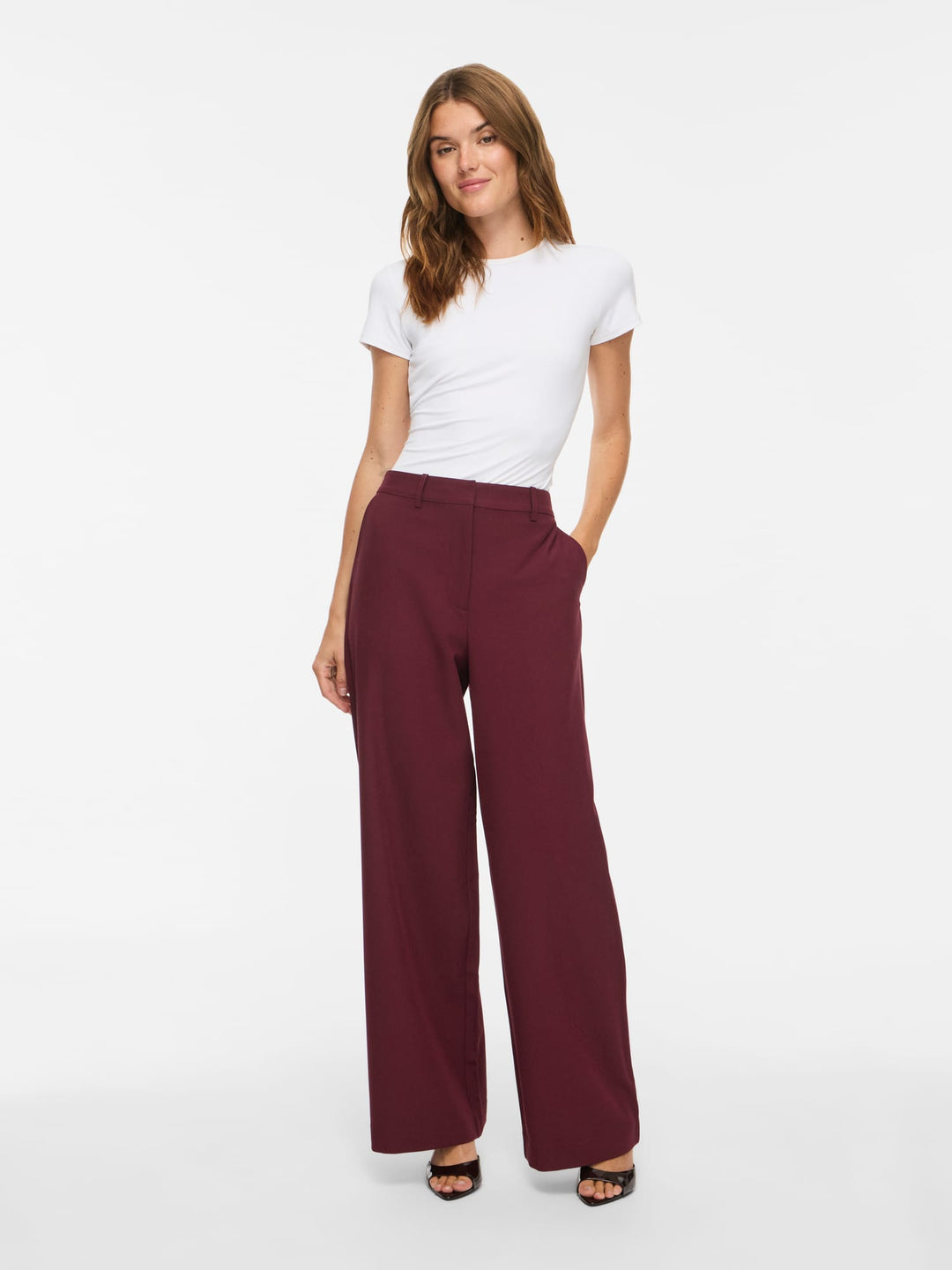 Vila 14117611 Ontaya lange broek dames bordeaux