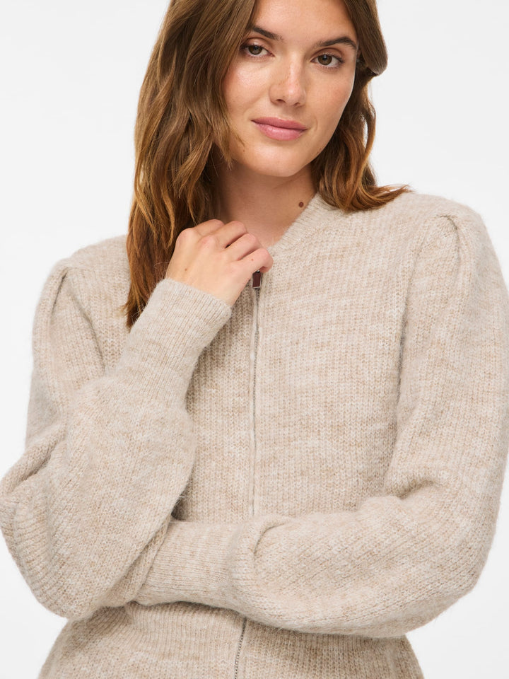 Vila 14116400 Gracie vest gebreid zand – dames